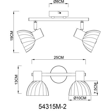 Globo - Bodové svítidlo 2xE14/40W/230V zlatá