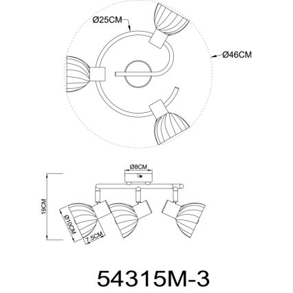 Globo - Bodové svítidlo 3xE14/40W/230V zlatá