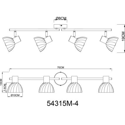 Globo - Bodové svítidlo 4xE14/40W/230V zlatá