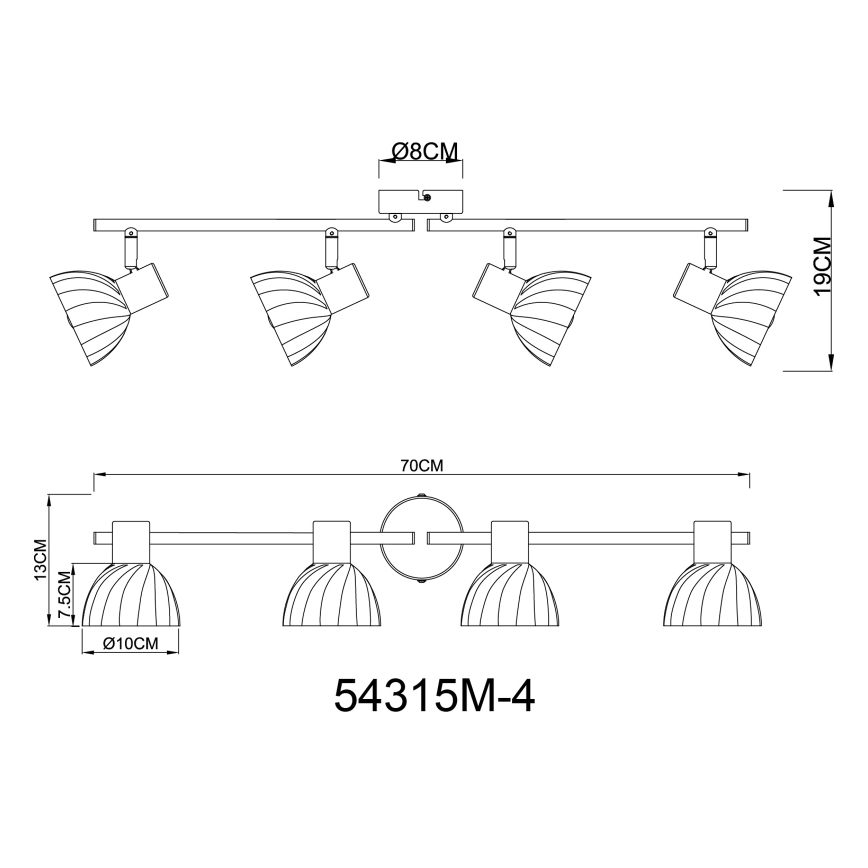 Globo - Bodové svítidlo 4xE14/40W/230V zlatá