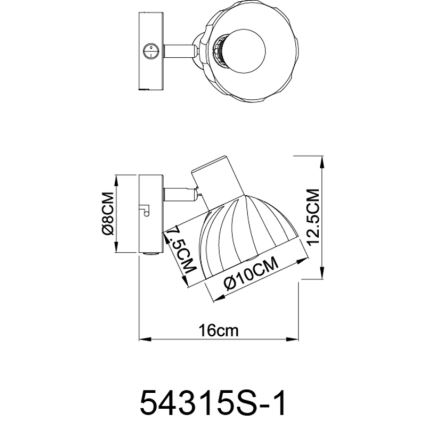Globo - Nástěnné bodové svítidlo 1xE14/40W/230V černá