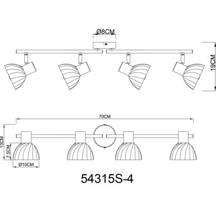 Globo - Bodové svítidlo 4xE14/40W/230V černá