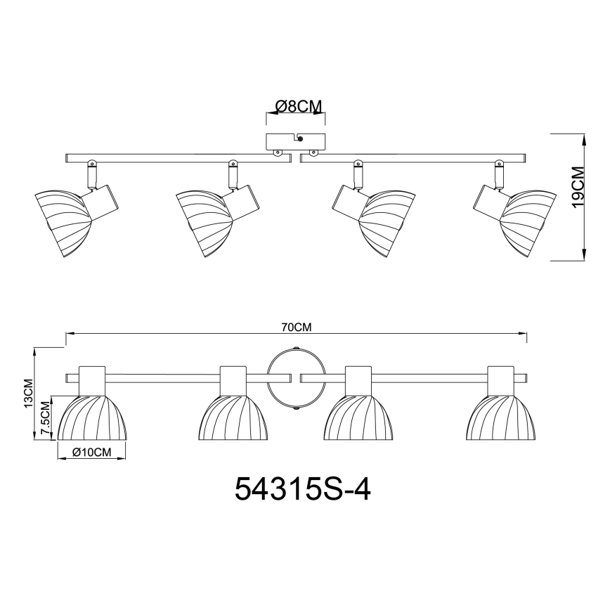 Globo - Bodové svítidlo 4xE14/40W/230V černá