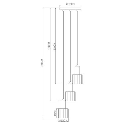 Globo - Lustr na lanku 3xE27/40W/230V