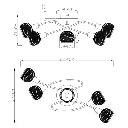 Globo - LED Bodové svítidlo 5xE14/4W/230V