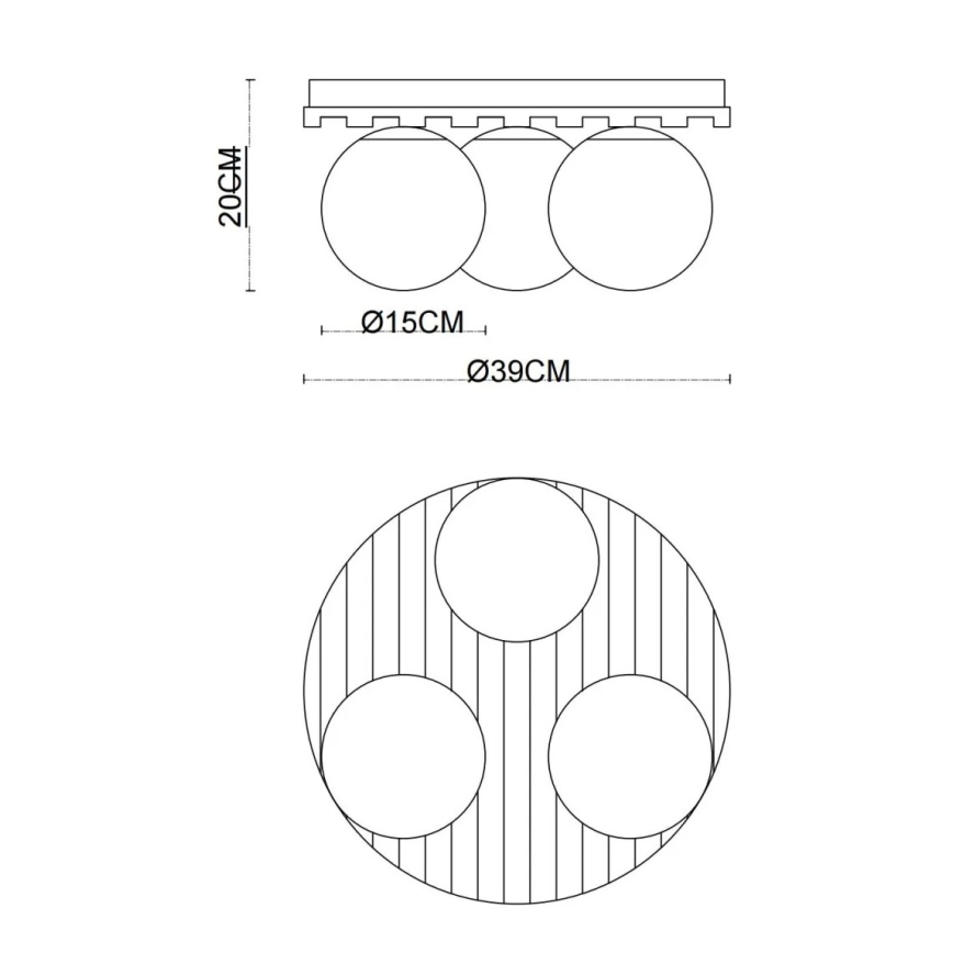 Globo - Stropní svítidlo 3xE27/40W/230V pr. 39 cm hnědá/kouřová