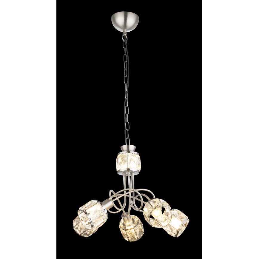 Globo - LED Lustr na řetězu 5xE14/40W/230V + LED/5W