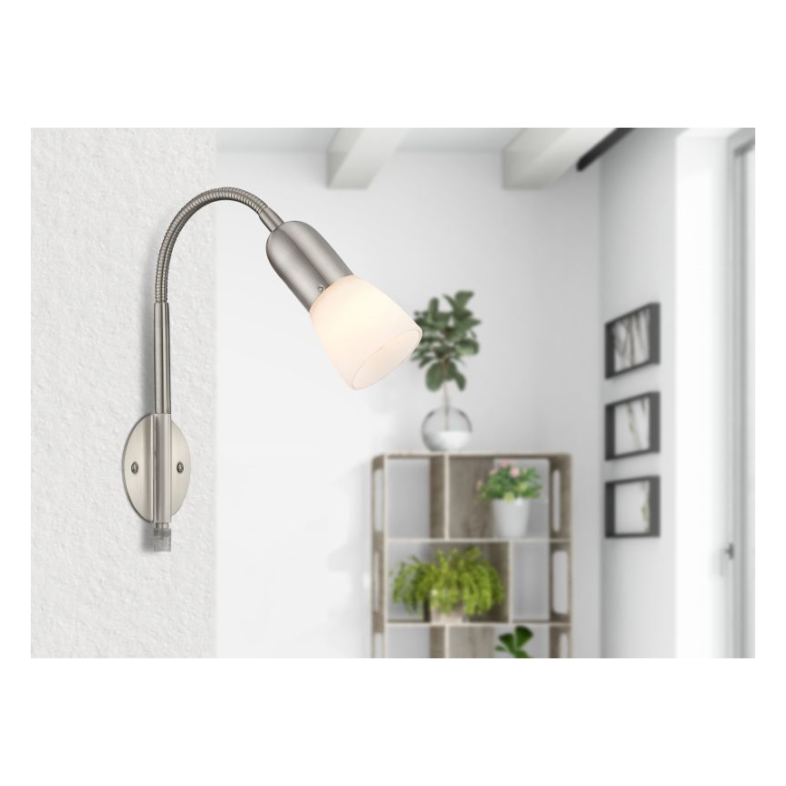 Globo - Flexibilní lampička 1xE14/40W/230V matný chrom
