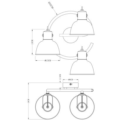 Globo - Bodové svítidlo 3xE14/25W/230V