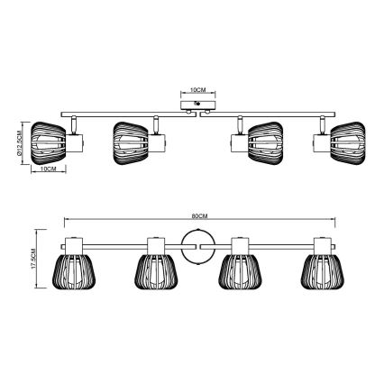 Globo - Bodové svítidlo 4xE27/40W/230V