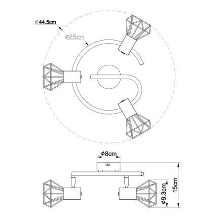 Globo 54802-3 - Bodové svítidlo XARA I 3xE14/40W/230V