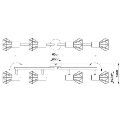 Globo 54802-4 - Bodové svítidlo XARA I 4xE14/40W/230V