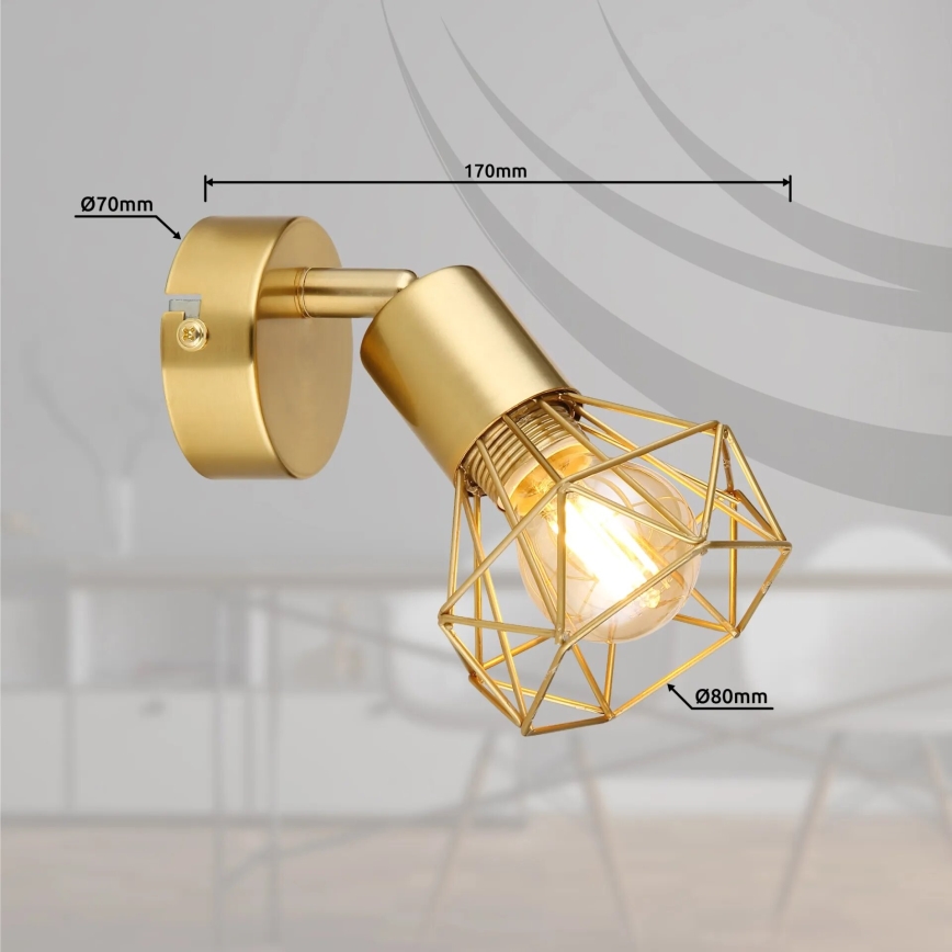 Globo - Nástěnné bodové svítidlo 1xE14/40W/230V zlatá
