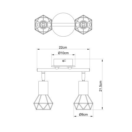 Globo 54802S-2 - Bodové svítidlo XARA 2xE14/40W/230V