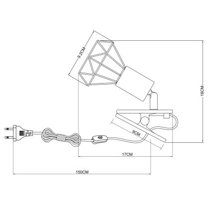 Globo - Nástěnná lampa s klipem 1xE14/40W/230V bílá