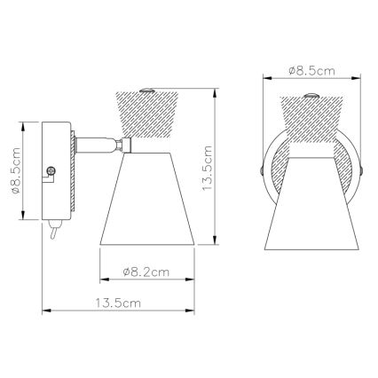 Globo - Nástěnné bodové svítidlo 1xE14/25W/230V