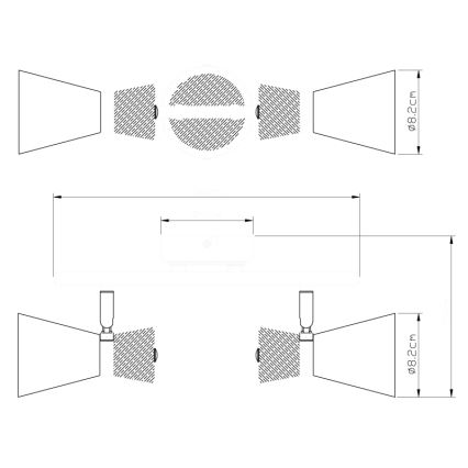 Globo 54807-2 - Bodové svítidlo AERON 2xE14/25W/230V