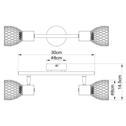 Globo - Bodové svítidlo 2xE14/40W/230V