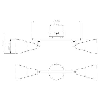 Globo 54919-2 - Bodové svítidlo TADEUS 2xE14/40W/230V