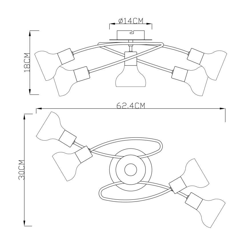 Globo - Přisazený lustr 5xE14/40W/230V