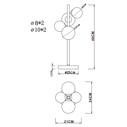 Globo - LED Stolní lampa 4xG9/3W/230V