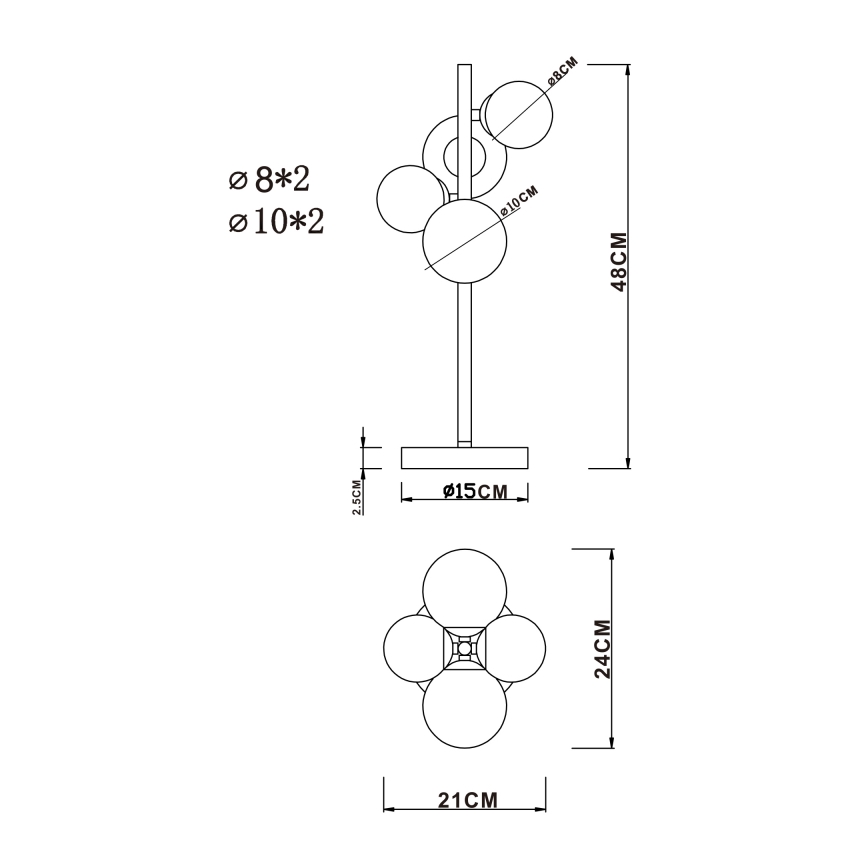 Globo - LED Stolní lampa 4xG9/3W/230V