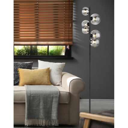 Globo - LED Stojací lampa 6xG9/3,5W/230V kouřová/černá