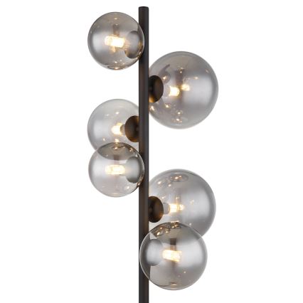 Globo - LED Stojací lampa 6xG9/3,5W/230V kouřová/černá