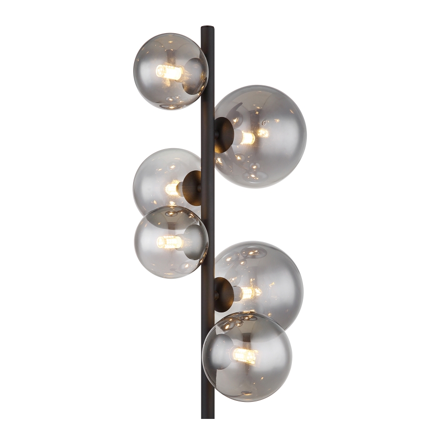 Globo - LED Stojací lampa 6xG9/3,5W/230V kouřová/černá