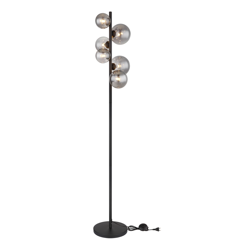 Globo - LED Stojací lampa 6xG9/3,5W/230V kouřová/černá