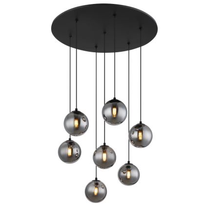 Globo - LED Lustr na lanku 7xG9/3,5W/230V kouřová/černá