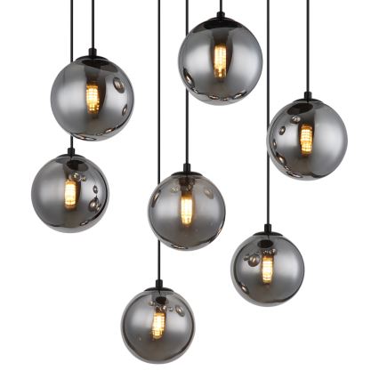 Globo - LED Lustr na lanku 7xG9/3,5W/230V kouřová/černá