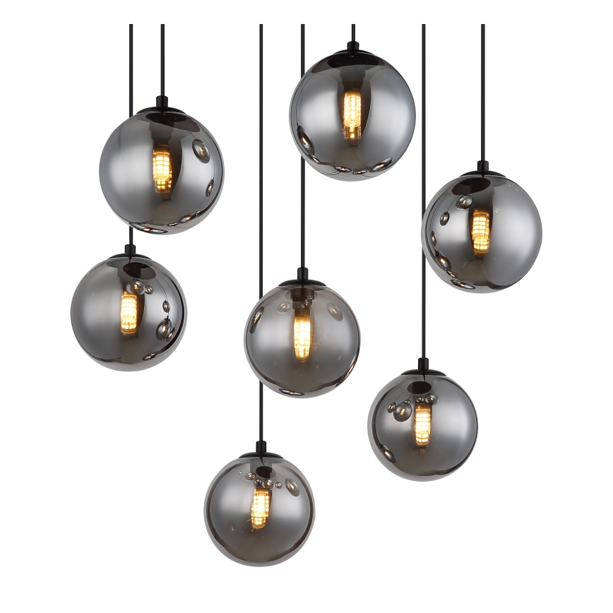 Globo - LED Lustr na lanku 7xG9/3,5W/230V kouřová/černá