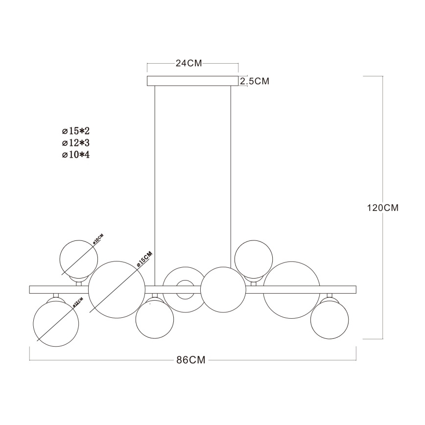 Globo - LED Lustr na lanku 9xG9/3W/230V