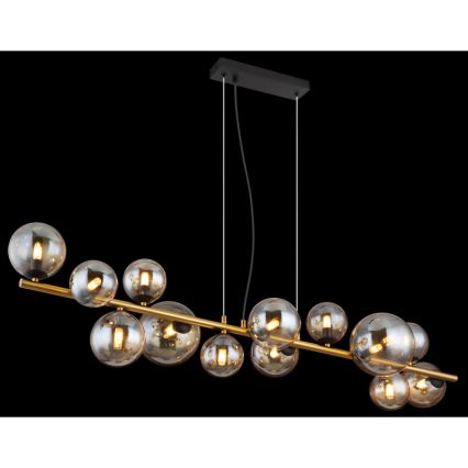 Globo - LED Lustr na lanku 13xG9/3,5W/230V kouřová/hnědá