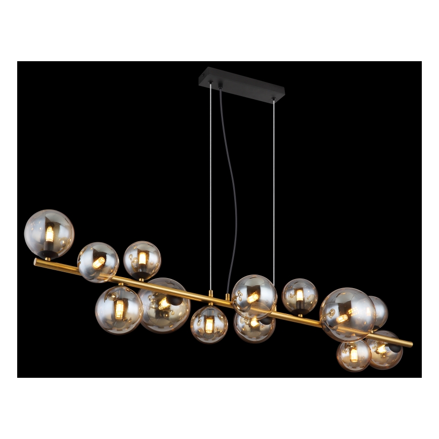 Globo - LED Lustr na lanku 13xG9/3,5W/230V kouřová/hnědá