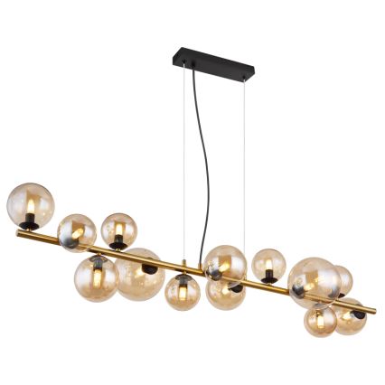 Globo - LED Lustr na lanku 13xG9/3,5W/230V kouřová/hnědá