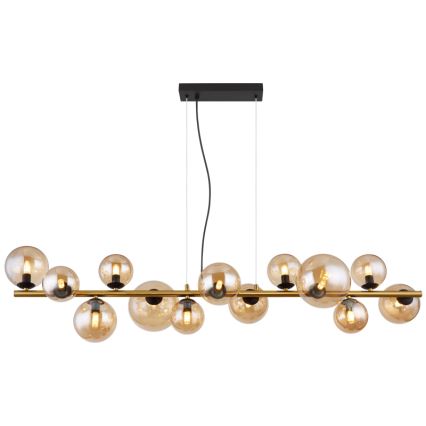 Globo - LED Lustr na lanku 13xG9/3,5W/230V kouřová/hnědá