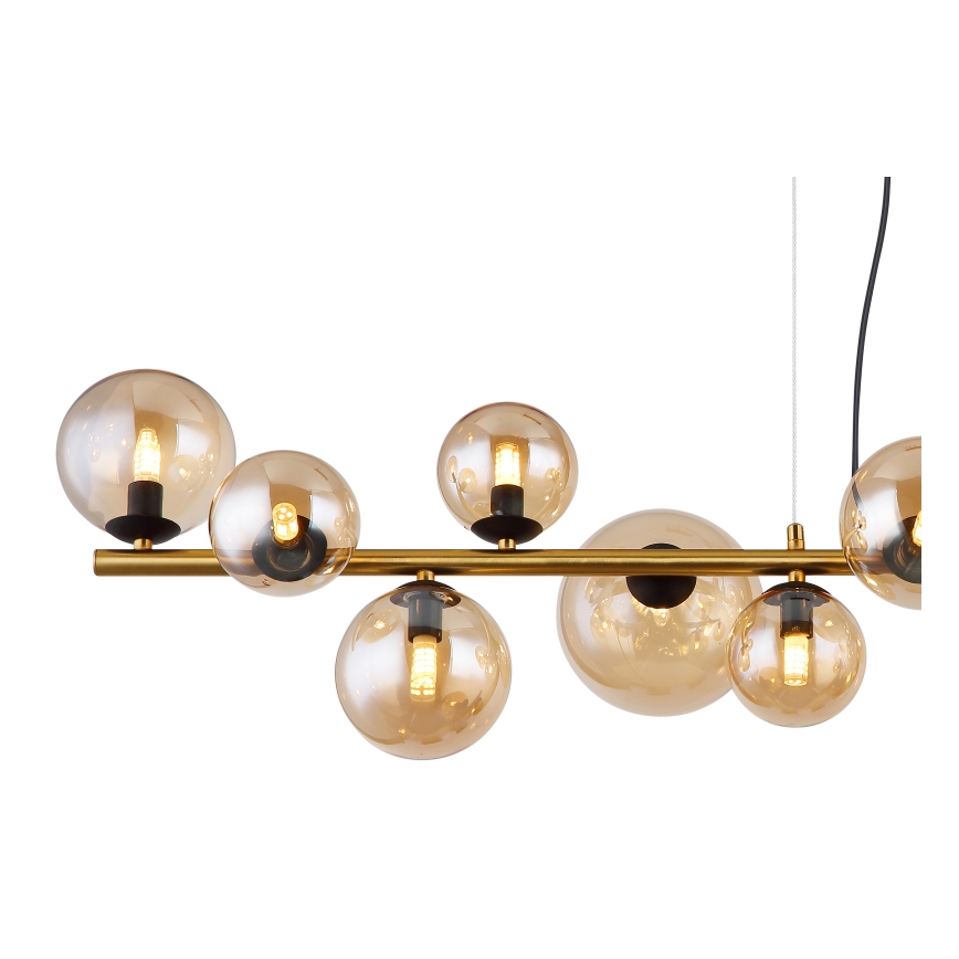 Globo - LED Lustr na lanku 13xG9/3,5W/230V kouřová/hnědá