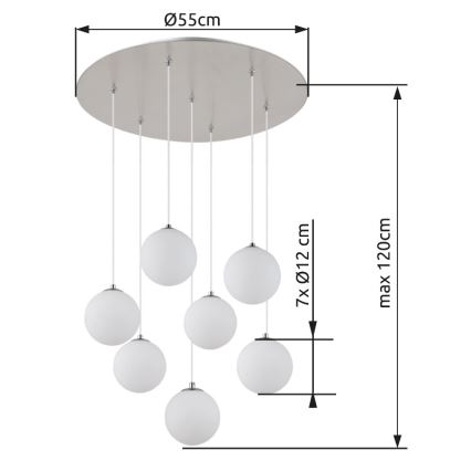 Globo - LED Lustr na lanku 7xG9/3,5W/230V bílá