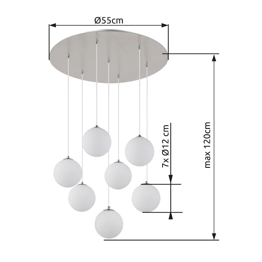 Globo - LED Lustr na lanku 7xG9/3,5W/230V bílá