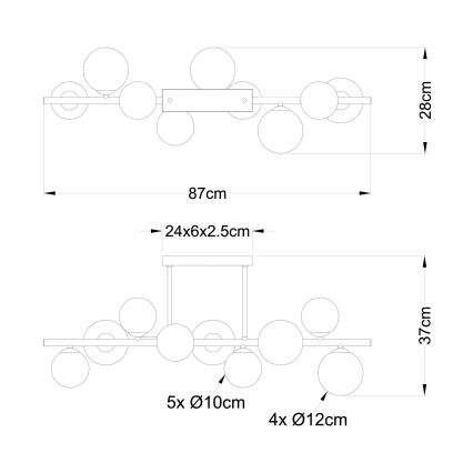 Globo - LED Lustr na tyči 9xG9/3W/230V chrom