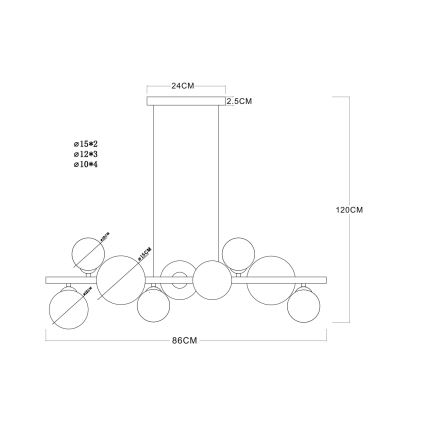 Globo - LED Lustr na lanku 9xG9/3W/230V
