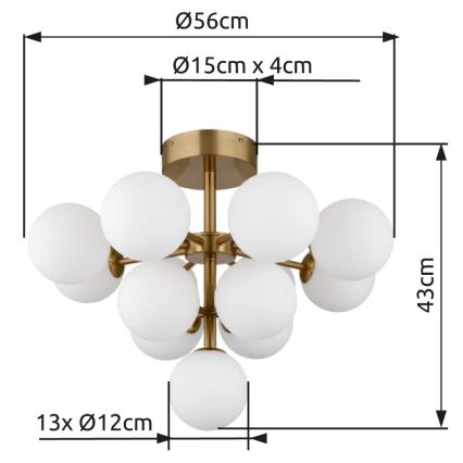 Globo - Přisazený lustr 13xG9/5W/230V pr. 56 cm zlatá