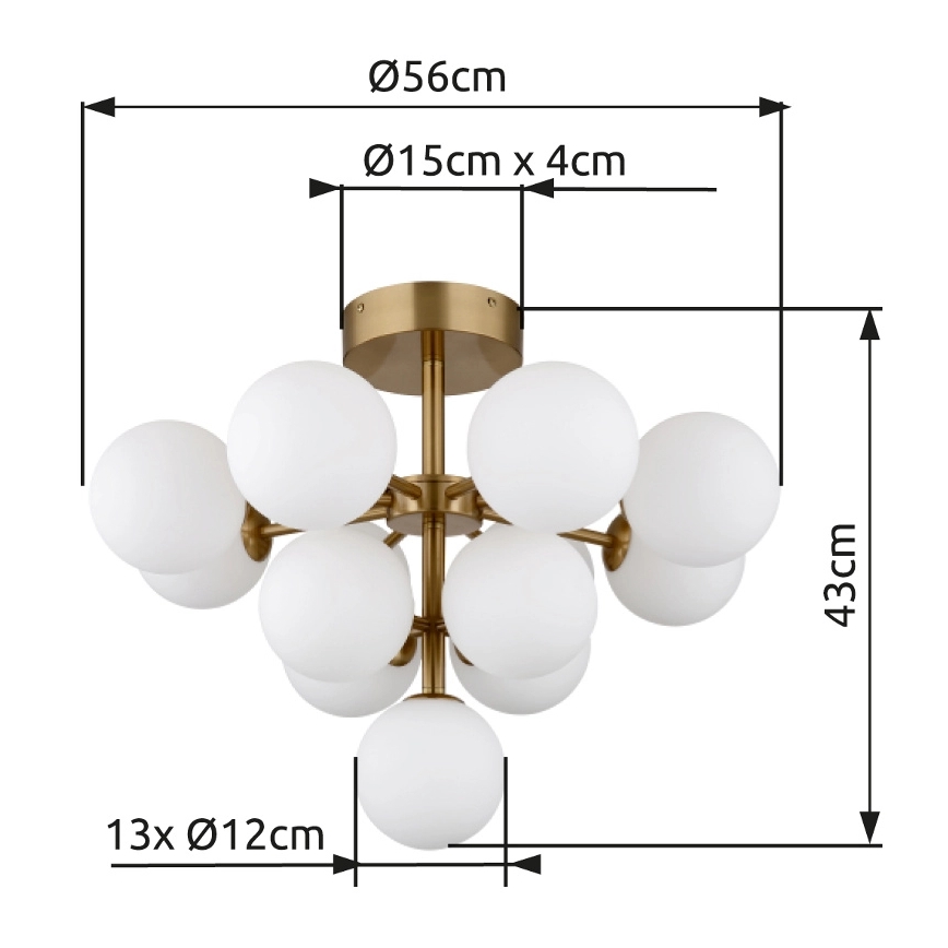 Globo - Přisazený lustr 13xG9/5W/230V pr. 56 cm zlatá