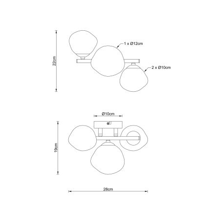 Globo - Stropní svítidlo 3xG9/5W/230V 22x28 cm