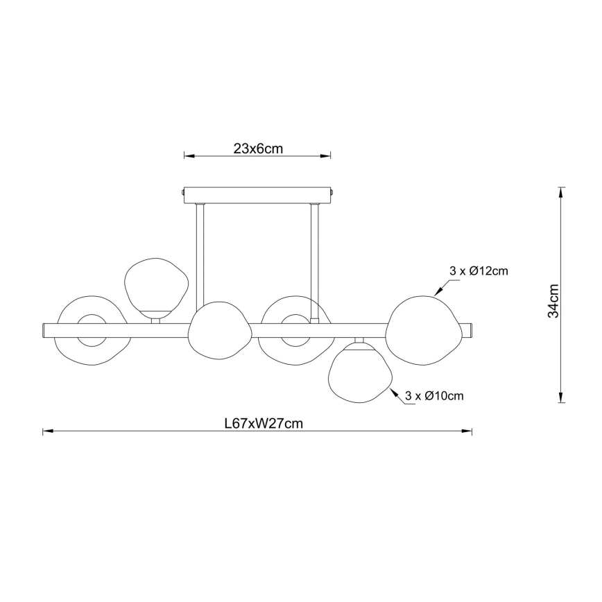 Globo - Stropní svítidlo 6xG9/5W/230V 27x67 cm