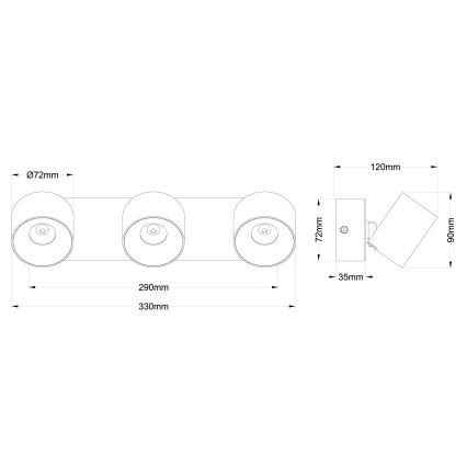 Globo - LED Bodové svítidlo 3xLED/6W/230V