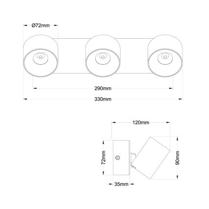 Globo - LED Bodové svítidlo 3xLED/6W/230V