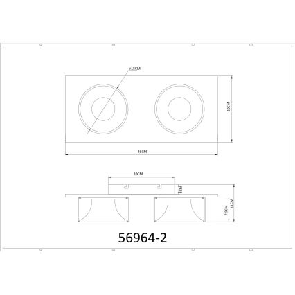 Globo - LED Stropní svítidlo LED/24W/230V 3000K 46x20 cm mosaz